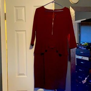 Burgundy Peplum Dress